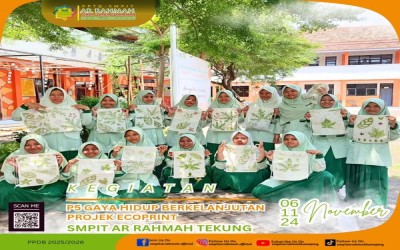 Kegiatan P5: Gaya Hidup Berkelanjutan dengan Ecoprint di SMPIT Ar Rahmah